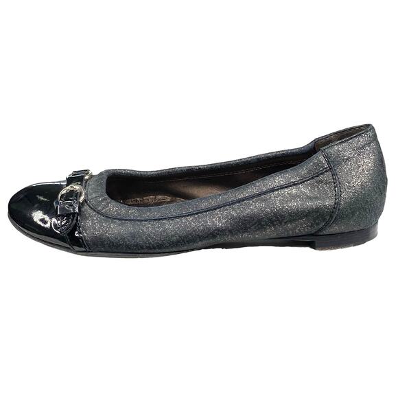 AGL Attilio Giusti Monika Black Grey Cap Toe Slip On Flats Size 35.5 US 5.5 - Picture 3 of 11